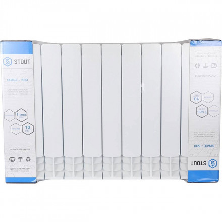 Биметаллический радиатор STOUT Space 500 11 секции боковое подключение SRB-0310-050011