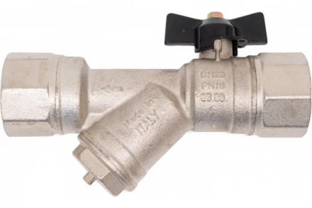 Kран шаровой для воды Bugatti с фильтром, Rp1" DN20 PN20 741 07410004