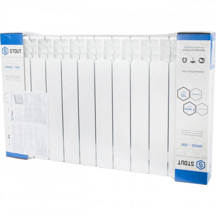 Биметаллический радиатор STOUT Space 500 12 секции боковое подключение SRB-0310-050012