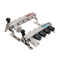 Коллекторная группа TIM без расходомеров 1"х3/4" 3 вых. нерж квадратный KBS5003