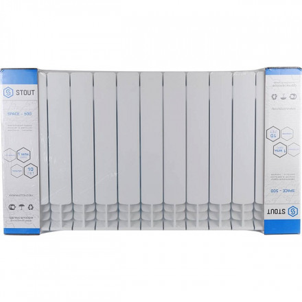 Биметаллический радиатор STOUT Space 500 13 секции боковое подключение SRB-0310-050013