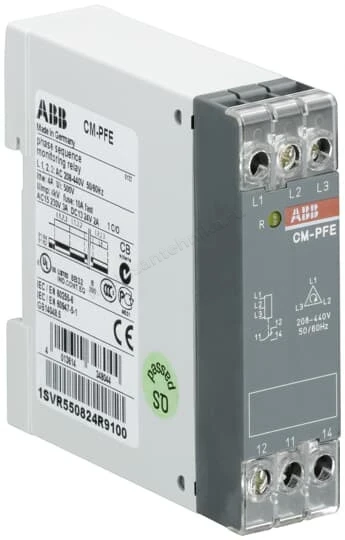 Реле контроля чередования фаз ABB CM-PFE (напряжение питания/контроля 3x208-440В) 1SVR550824R9100