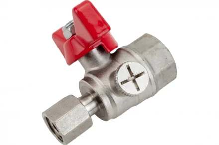 Шаровой кран для подключения манометра 1/2вн -1/4вн Valtec VT.807.N.0402