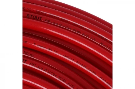 Труба STOUT с антидиффузионным слоем PE-Xa/EVOH красная 16х2 (бухта 500 метров) SPX-0002-501620