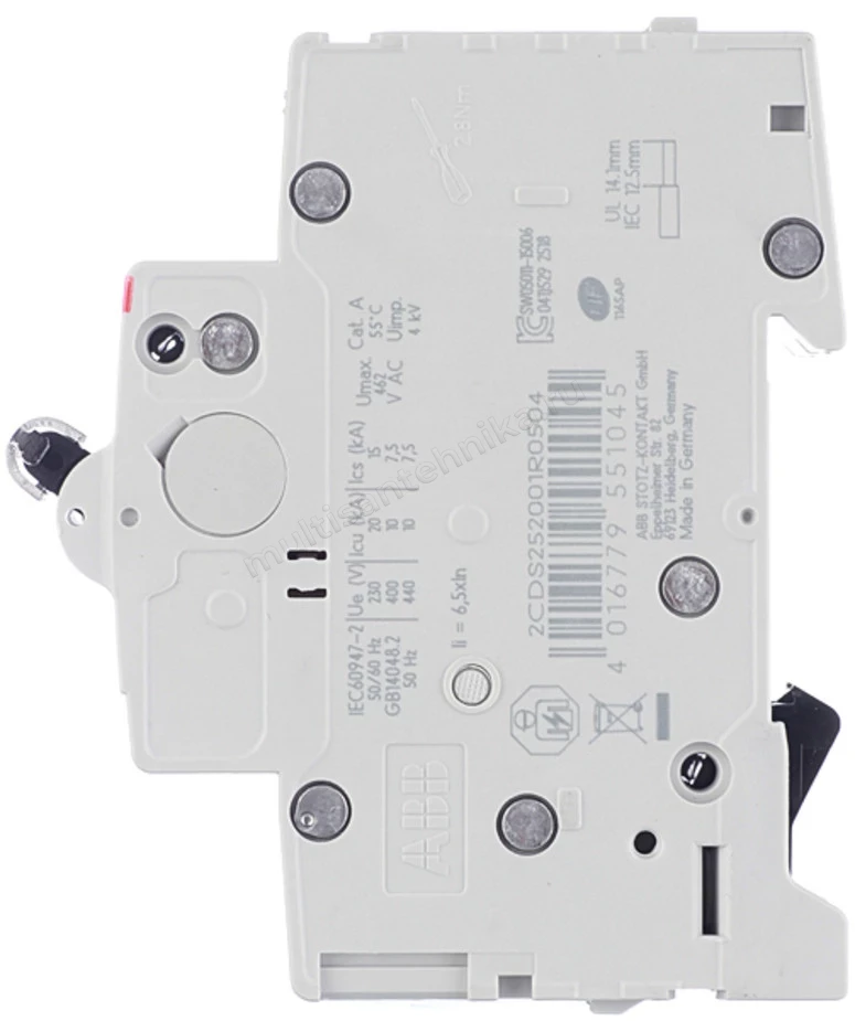Автоматический выключатель ABB 2-полюсный S202 C50 2CDS252001R0504