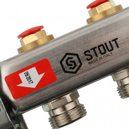 Коллектор STOUT из нержавеющей стали без расходомеров 4 вых. SMS 0922 000004