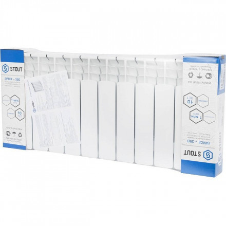 Биметаллический радиатор STOUT Space 350 12 секции боковое подключение SRB-0310-035012