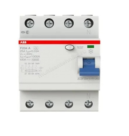 УЗО ABB 4 модуля F204 A-25/0.03 2CSF204101R1250