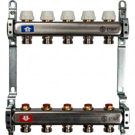 Коллектор STOUT из нержавеющей стали без расходомеров 5 вых. SMS 0922 000005