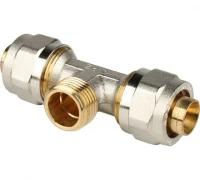 Тройник переходник STOUT винтовой с наружной резьбой 1/2"x20 SFS-0011-001220