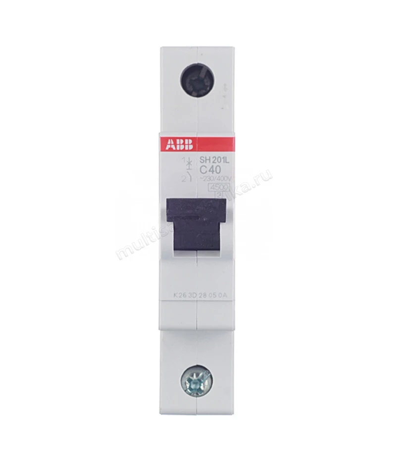 Автоматический выключатель ABB 1-полюсный SH201L C40 2CDS241001R0404