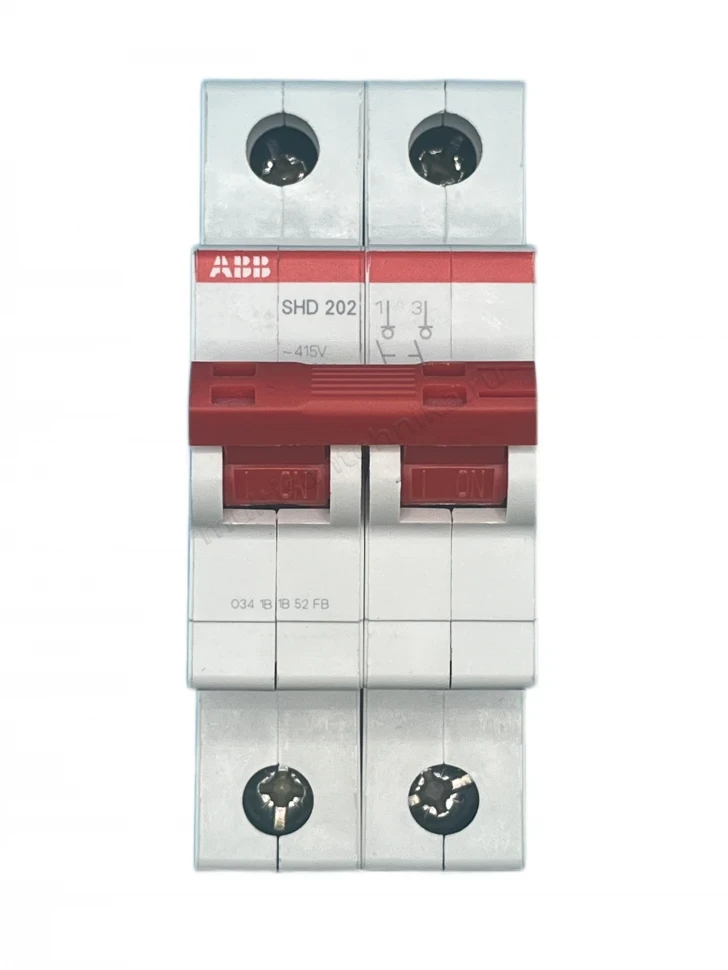 Рубильник ABB 2-полюсный SHD202/40 красный рычаг 2CDD272111R0040