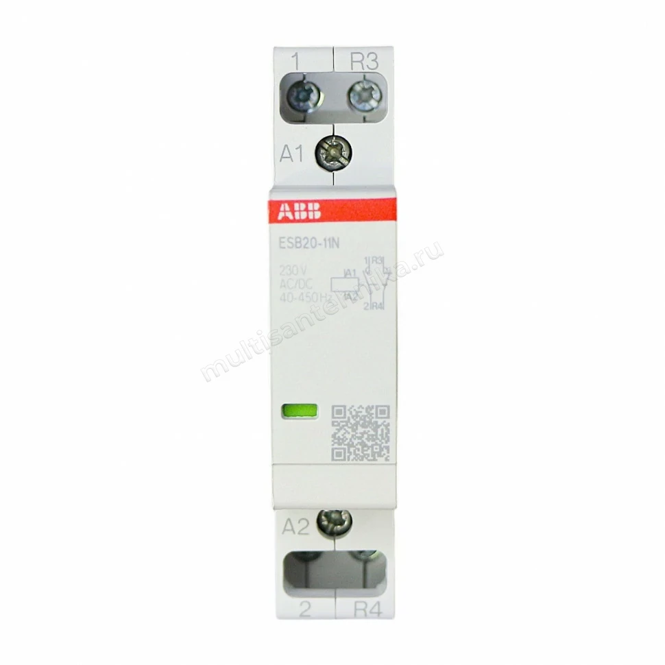 Контактор ABB ESB20-11N-06 модульный (20А АС-1, 1НО+1НЗ), катушка 230В AC/DC 1SBE121111R0611