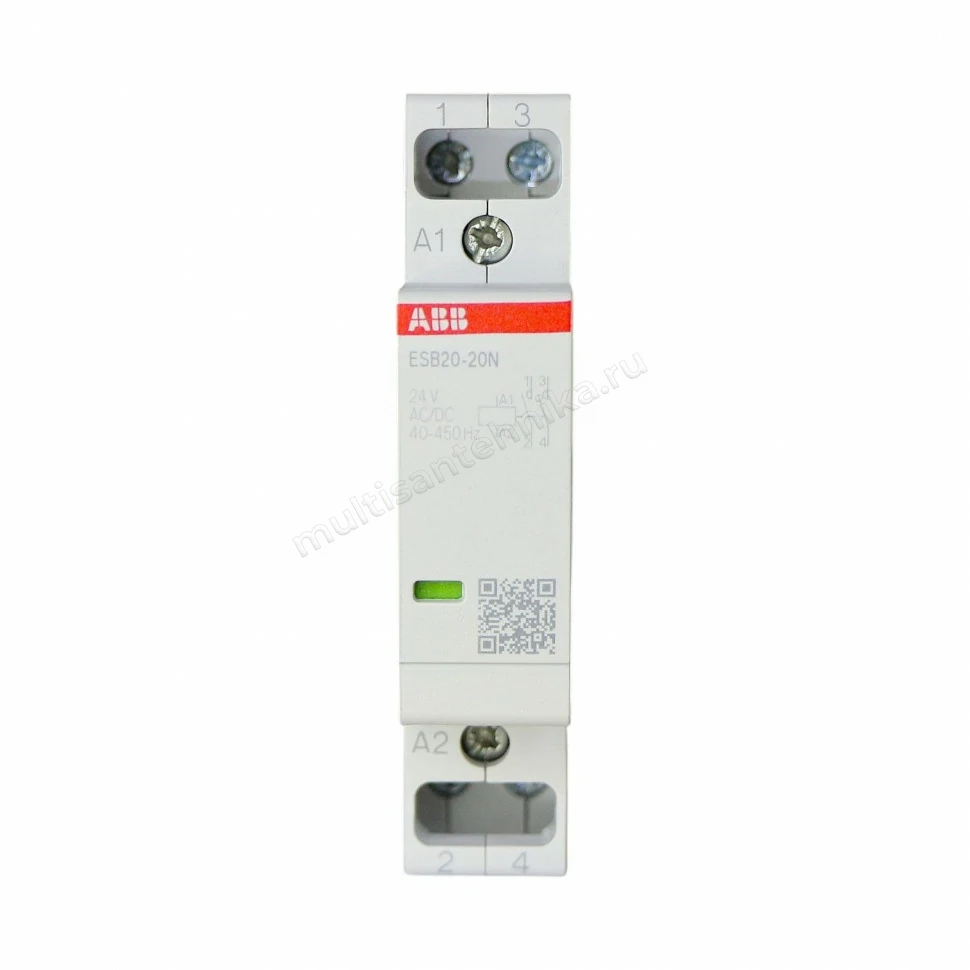 Контактор ABB ESB20-20N-01 модульный (20А АС-1, 2НО), катушка 24В AC/DC 1SBE121111R0120