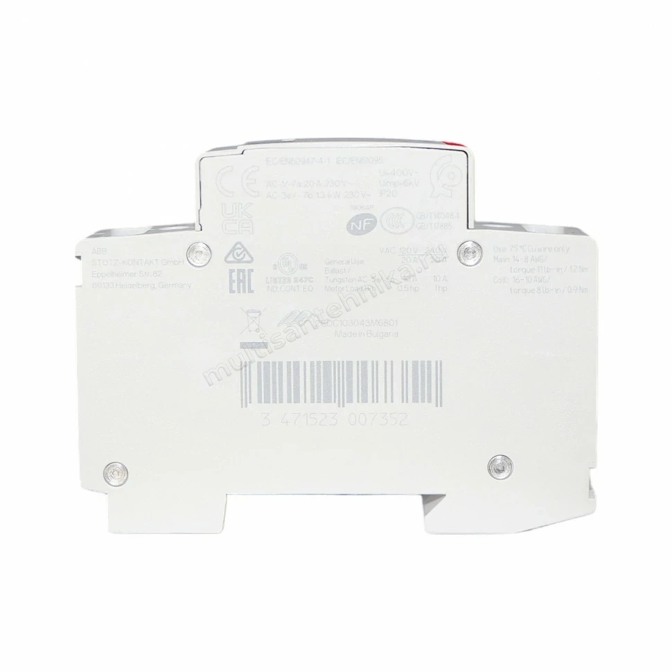 Контактор ABB ESB20-20N-01 модульный (20А АС-1, 2НО), катушка 24В AC/DC 1SBE121111R0120