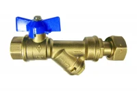 Кран шаровой для воды Bugatti с фильтром DN15 Rp1/2" x G3/4" PN20 5501 05501026