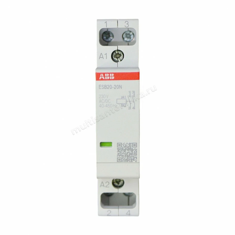 Контактор ABB ESB20-20N-06 модульный (20А АС-1, 2НО), катушка 230В AC/DC 1SBE121111R0620