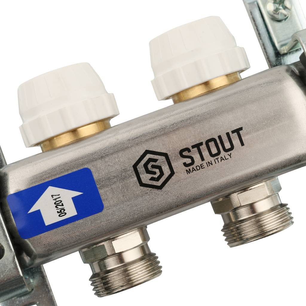Коллектор STOUT из нержавеющей стали без расходомеров 9 вых. SMS 0922 000009