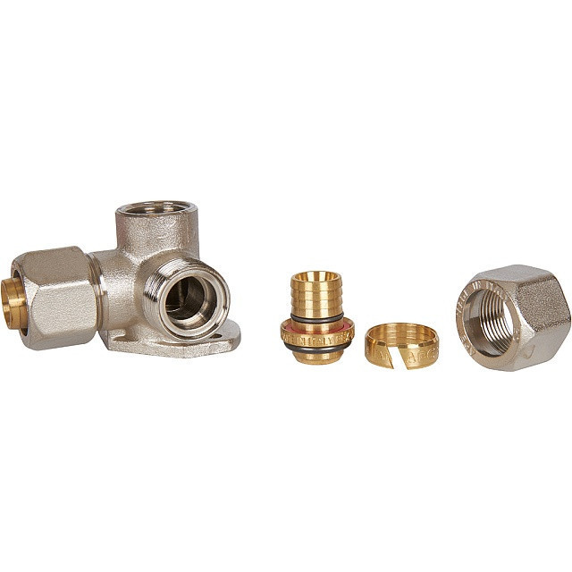 Тройник STOUT винтовой настенный с креплением 1/2х20 SFS-0014-001220