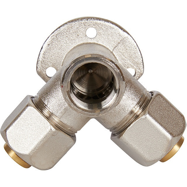 Тройник STOUT винтовой настенный с креплением 1/2х20 SFS-0014-001220