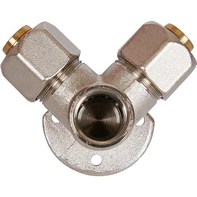 Тройник STOUT винтовой настенный с креплением 1/2х20 SFS-0014-001220