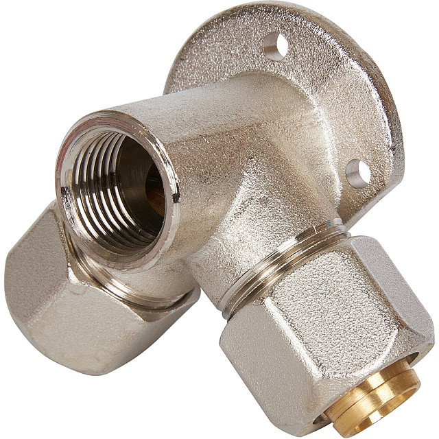 Тройник STOUT винтовой настенный с креплением 1/2х20 SFS-0014-001220
