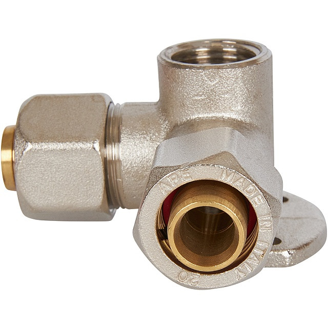 Тройник STOUT винтовой настенный с креплением 1/2х20 SFS-0014-001220