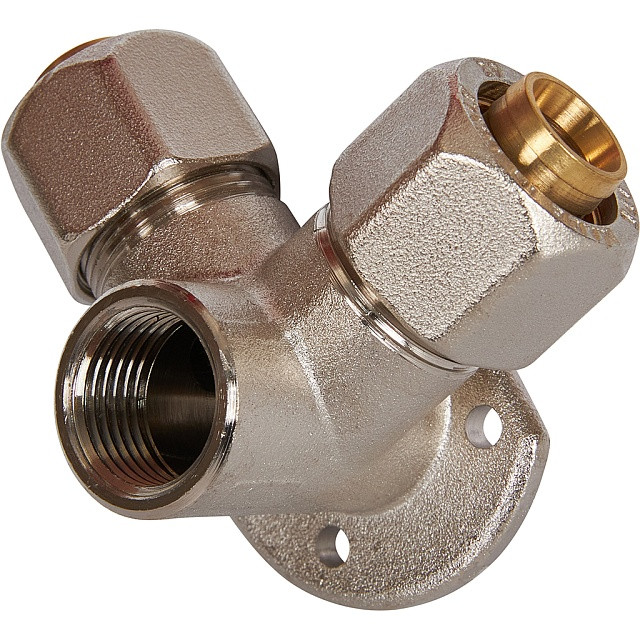 Тройник STOUT винтовой настенный с креплением 1/2х20 SFS-0014-001220