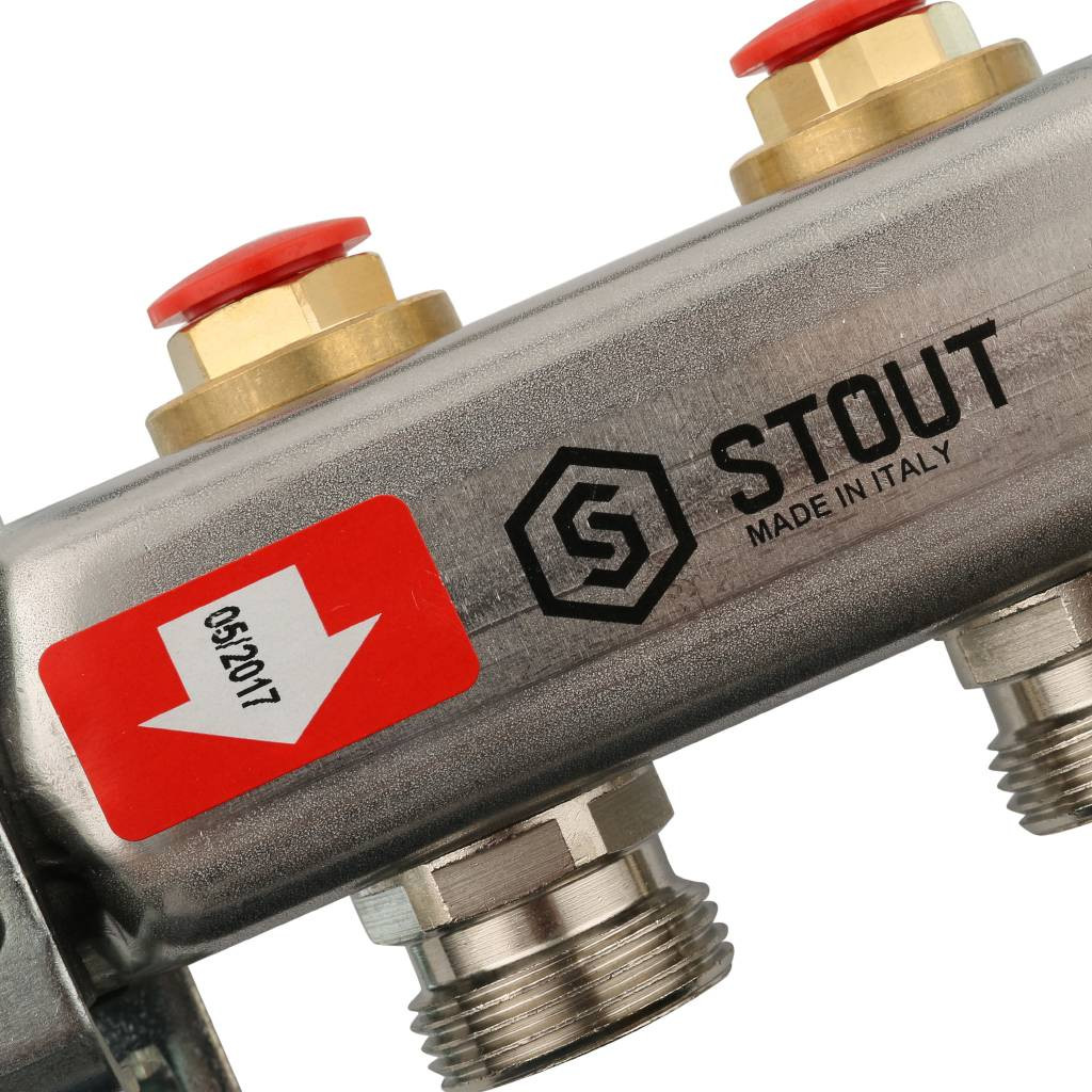 Коллектор STOUT из нержавеющей стали без расходомеров 10 вых. SMS 0922 000010