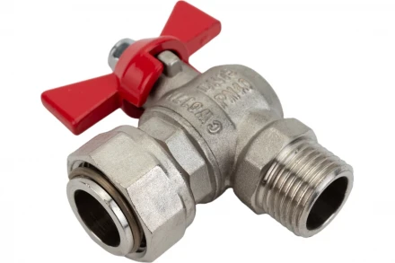 Шаровой кран VALTEC BASE угловой с накидной гайкой 1/2х3/4 нар.-вн. VT.267.N.0405