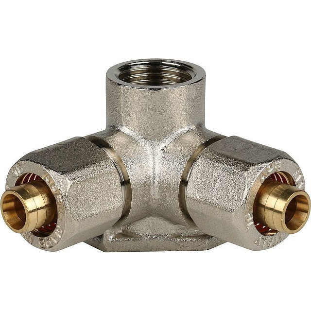 Тройник STOUT винтовой настенный с креплением 1/2х16 SFS-0014-001216