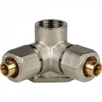 Тройник STOUT винтовой настенный с креплением 1/2х16 SFS-0014-001216