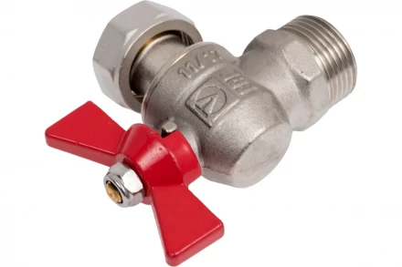 Шаровый кран VALTEC BASE угловой с накидной гайкой, 1 внутренняя-наружная VT.267.N.0606