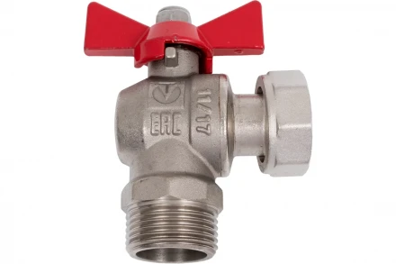 Шаровый кран VALTEC BASE угловой с накидной гайкой, 1 внутренняя-наружная VT.267.N.0606