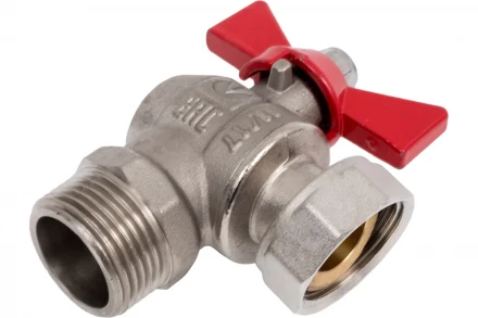 Шаровый кран VALTEC BASE угловой с накидной гайкой, 1 внутренняя-наружная VT.267.N.0606