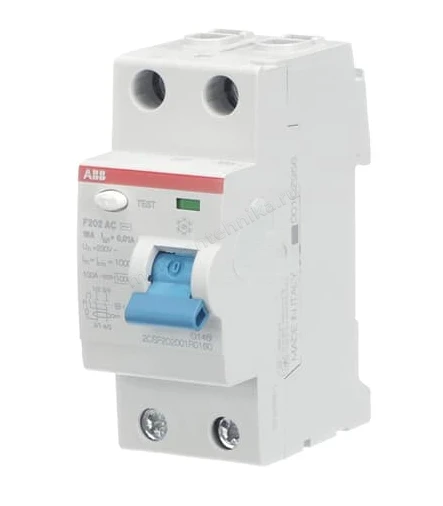 УЗО ABB 2 модуля F202  АС-16/0,01 2CSF202001R0160