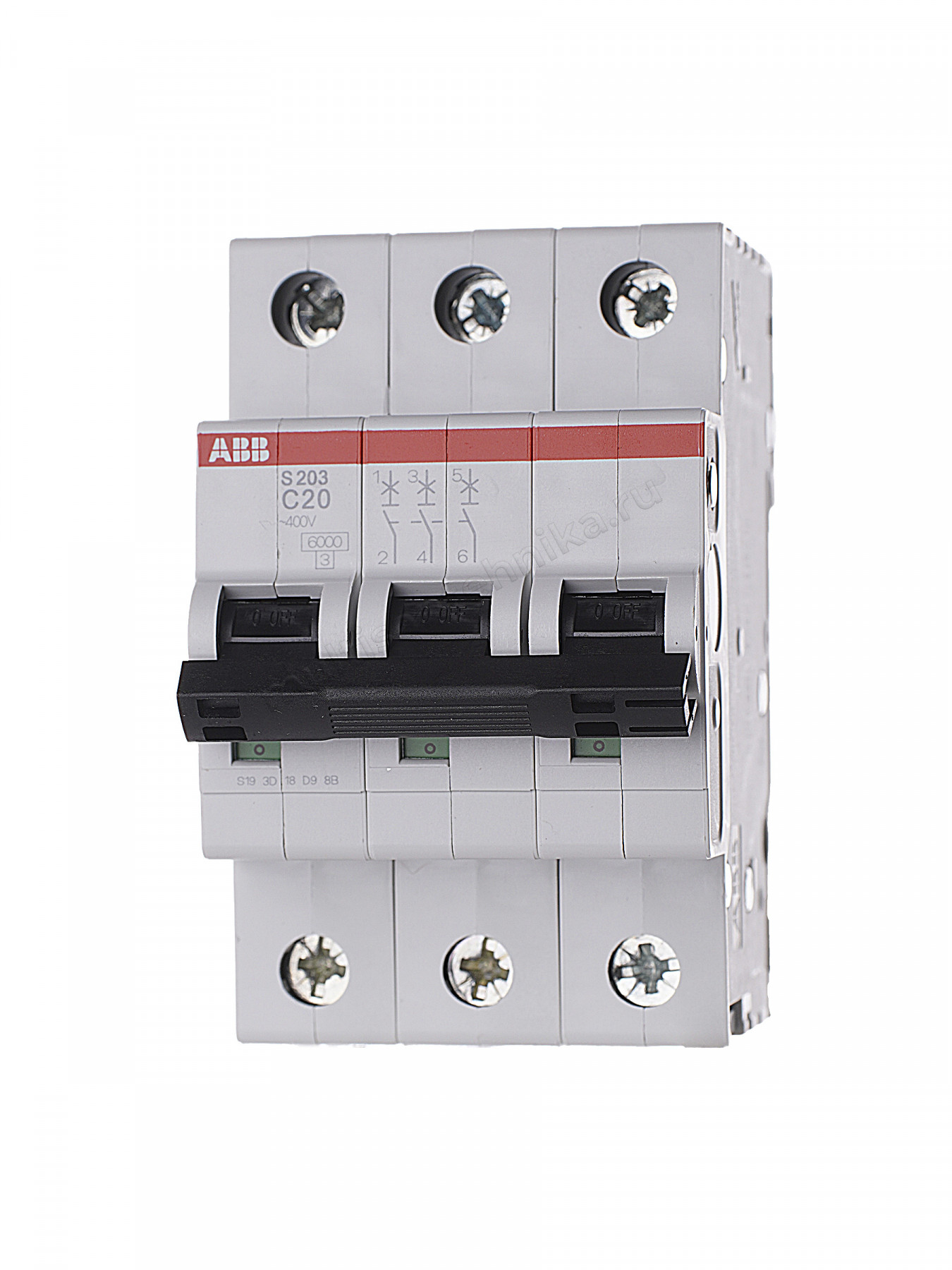 Автоматический выключатель ABB 3-полюсный S203 C20 2CDS253001R0204