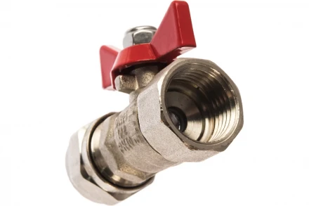 Шаровый кран с обжимным соединением VALTEC рукоятка бабочка, 16х1/2 вн. VT.342.N.1604
