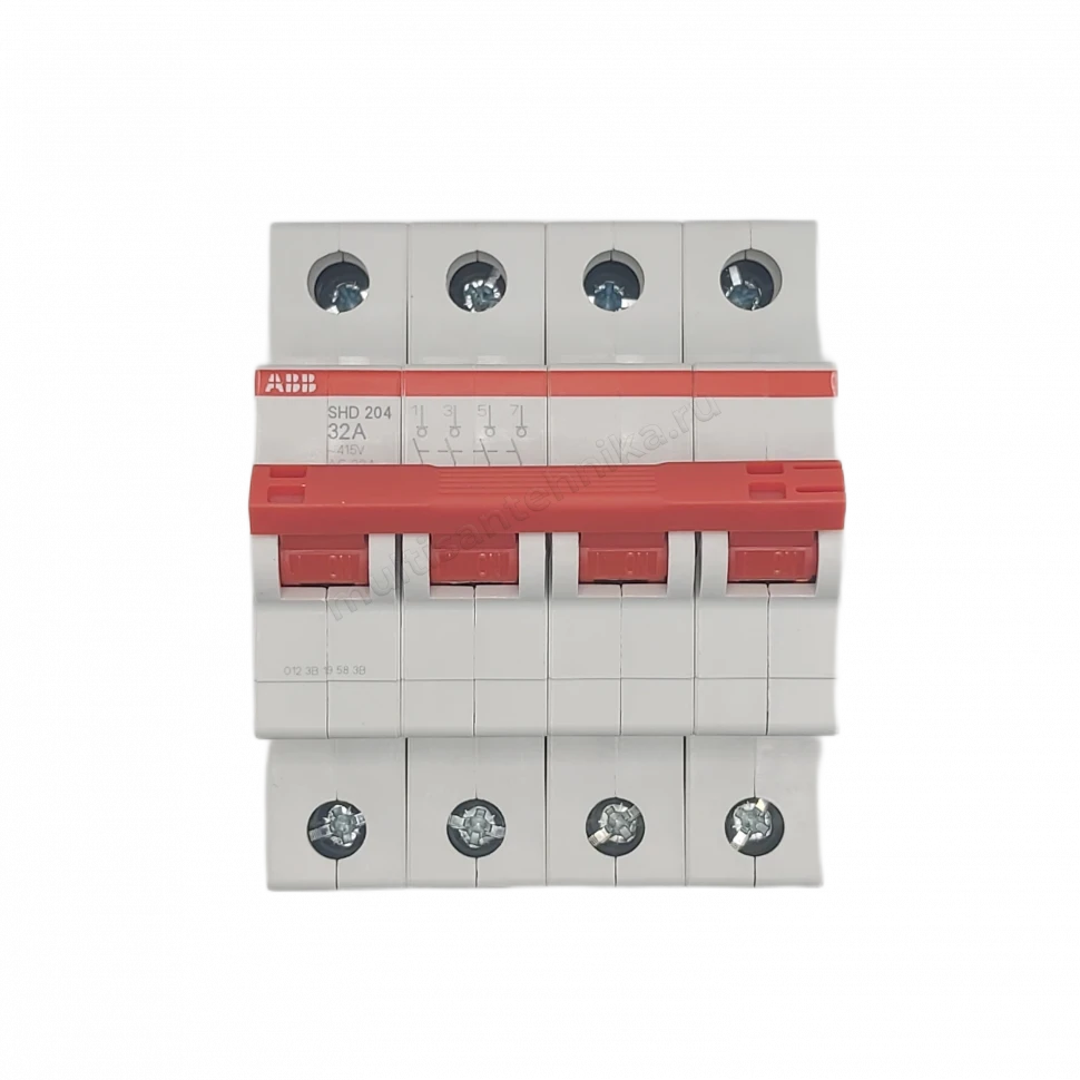 Рубильник ABB 4-полюсный SHD204/32 красный рычаг 2CDD274111R0032