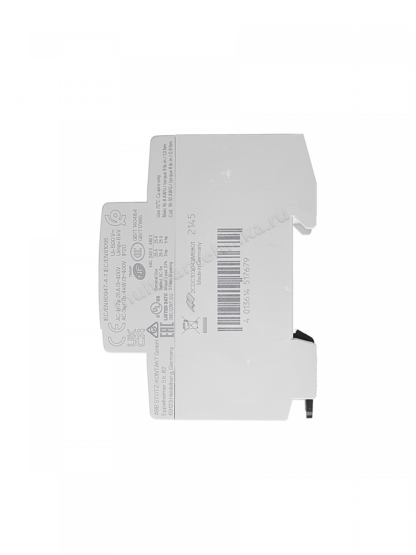 Контактор ABB ESB25-40N-01 модульный (25А АС-1, 4НО), катушка 24В AC/DC 1SAE231111R0140