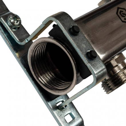 Коллектор STOUT из нержавеющей стали для радиаторной разводки 5 вых. SMS 0923 000005 вид 1