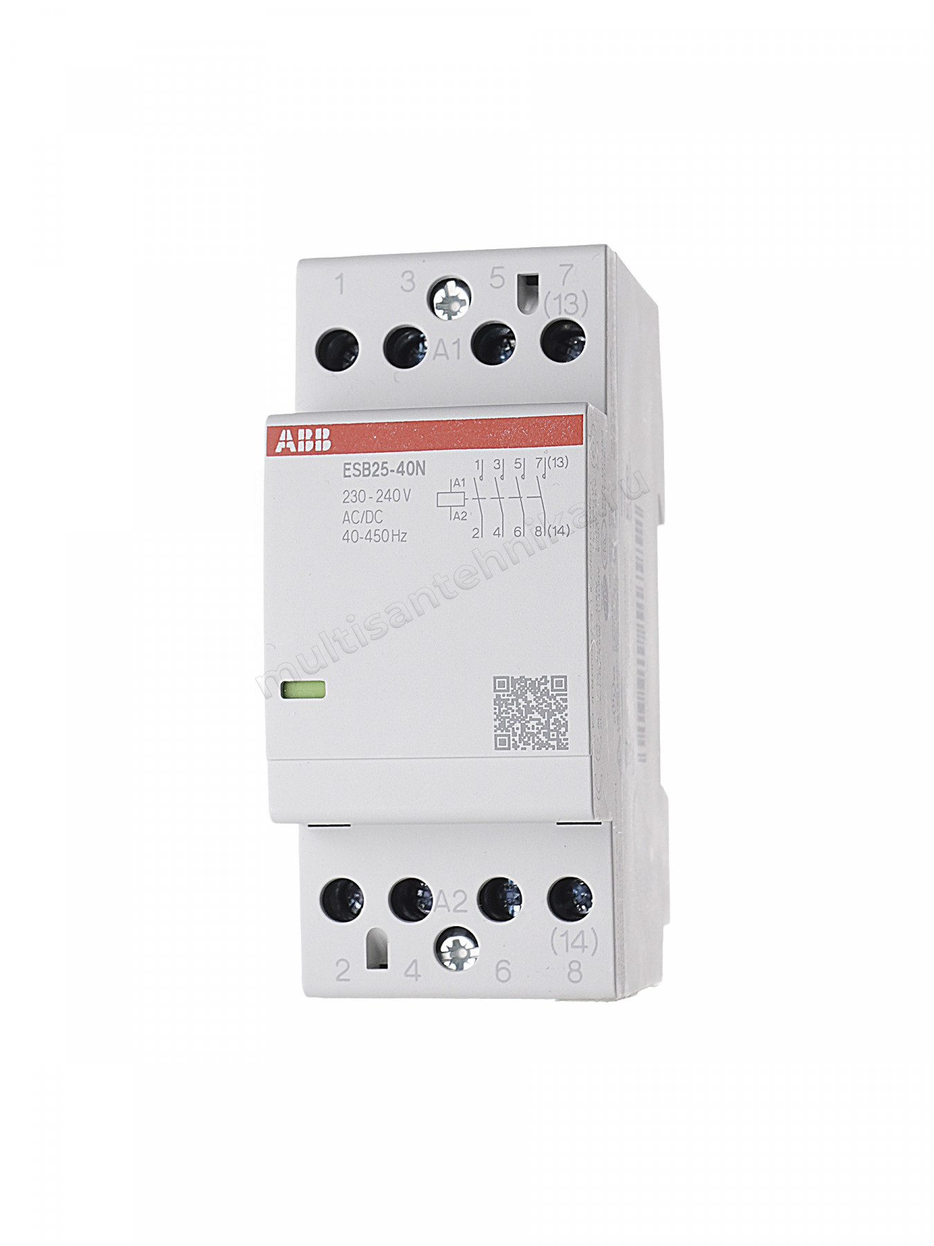 Контактор ABB ESB25-40N-06 модульный (25А АС-1, 4НО), катушка 230В AC/DC 1SAE231111R0640