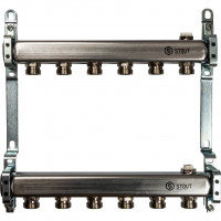 Коллектор STOUT из нержавеющей стали для радиаторной разводки 6 вых. SMS 0923 000006