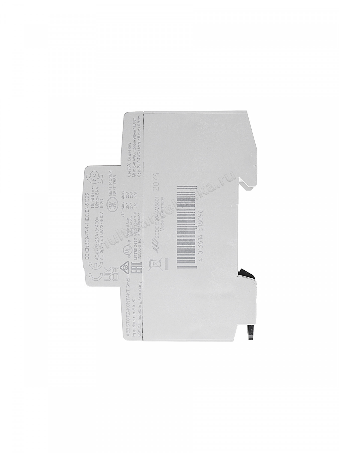 Контактор ABB ESB25-40N-14 модульный (25А АС-1, 4НО), катушка 12В AC/DC 1SAE231111R1440