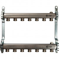 Коллектор STOUT из нержавеющей стали для радиаторной разводки 7 вых. SMS 0923 000007