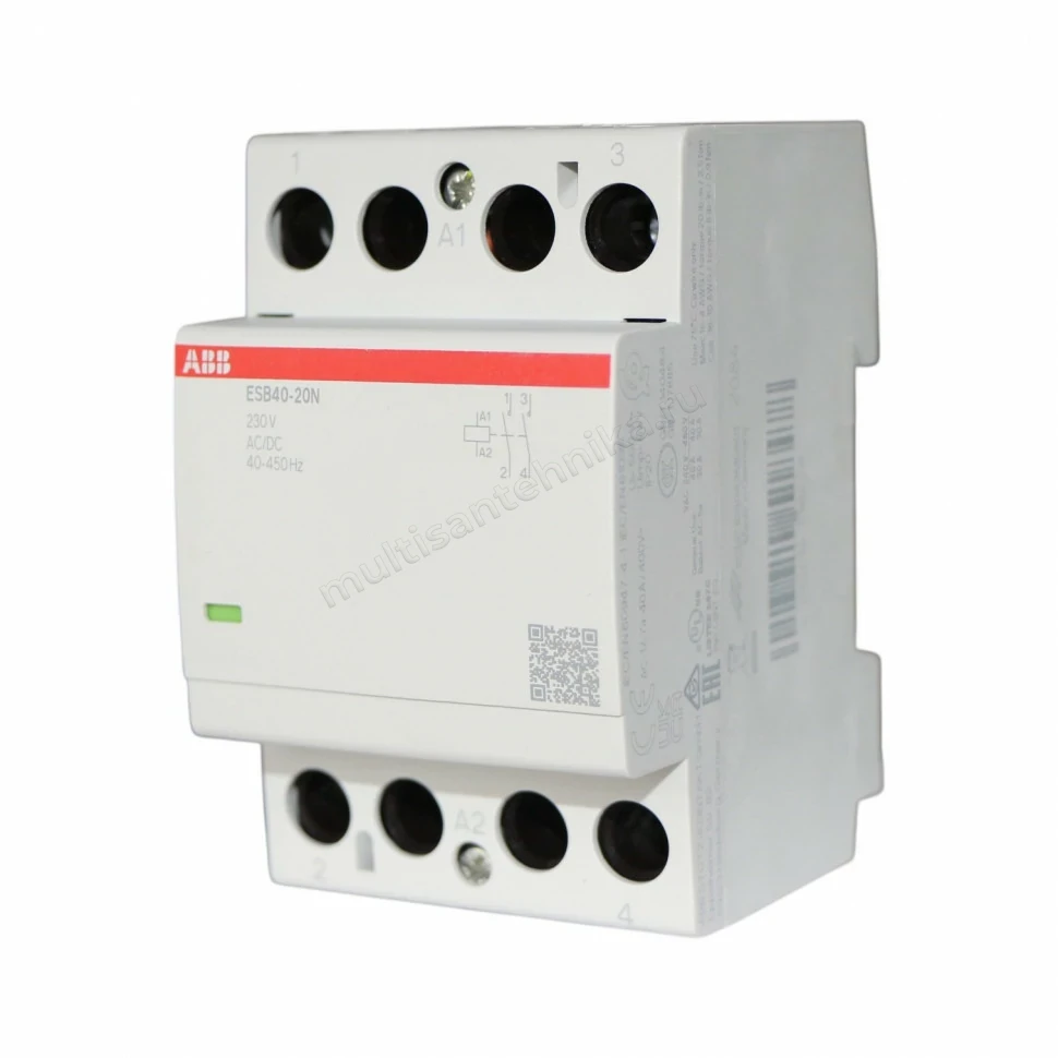 Контактор ABB ESB40-20N-06 модульный (40А АС-1, 2НО), катушка 230В AC/DC 1SAE341111R0620