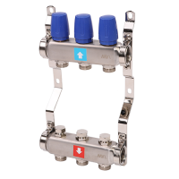 Коллекторная группа MVI из нержавеющей стали в сборе без расходомеров, 3 выхода MS.403.06