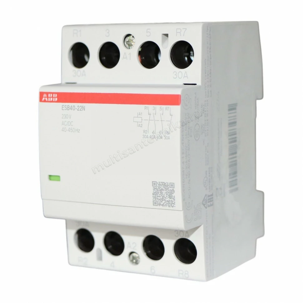 Контактор ABB ESB40-22N-06 модульный (40А АС-1, 2НО+2НЗ), катушка 230В AC/DC 1SAE341111R0622
