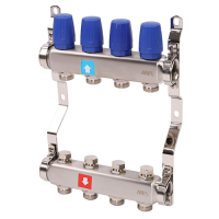 Коллекторная группа MVI из нержавеющей стали в сборе без расходомеров, 4 выхода MS.404.06