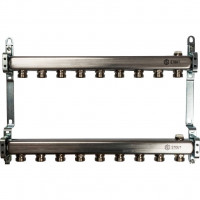 Коллектор STOUT из нержавеющей стали для радиаторной разводки 9 вых. SMS 0923 000009